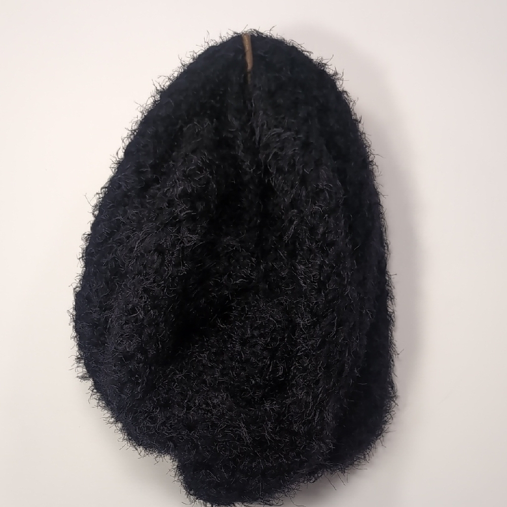 Molly Bracken | Black Knitted High-Pile Tube Infinity Scarf OS